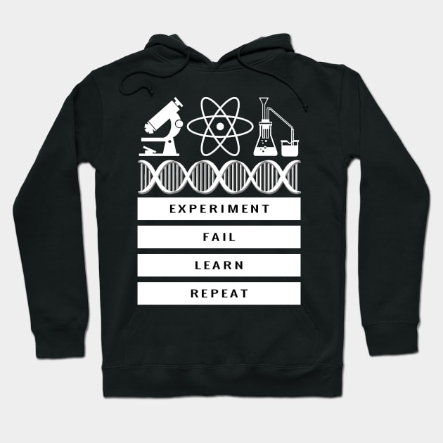 Experiment Fail Learn Repeat Science Teach Student Gift Hoodie by AstroGearStore